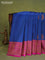 Banarasi handloom dupion silk saree blue and pink with woven buttas and woven border