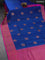 Banarasi handloom dupion silk saree blue and pink with woven buttas and woven border