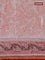 Chanderi bagru saree maroon and peach orange with allover prints and zari woven border