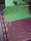 Bangalori silk saree pastel green and deep purple with zari woven buttas and zari woven border