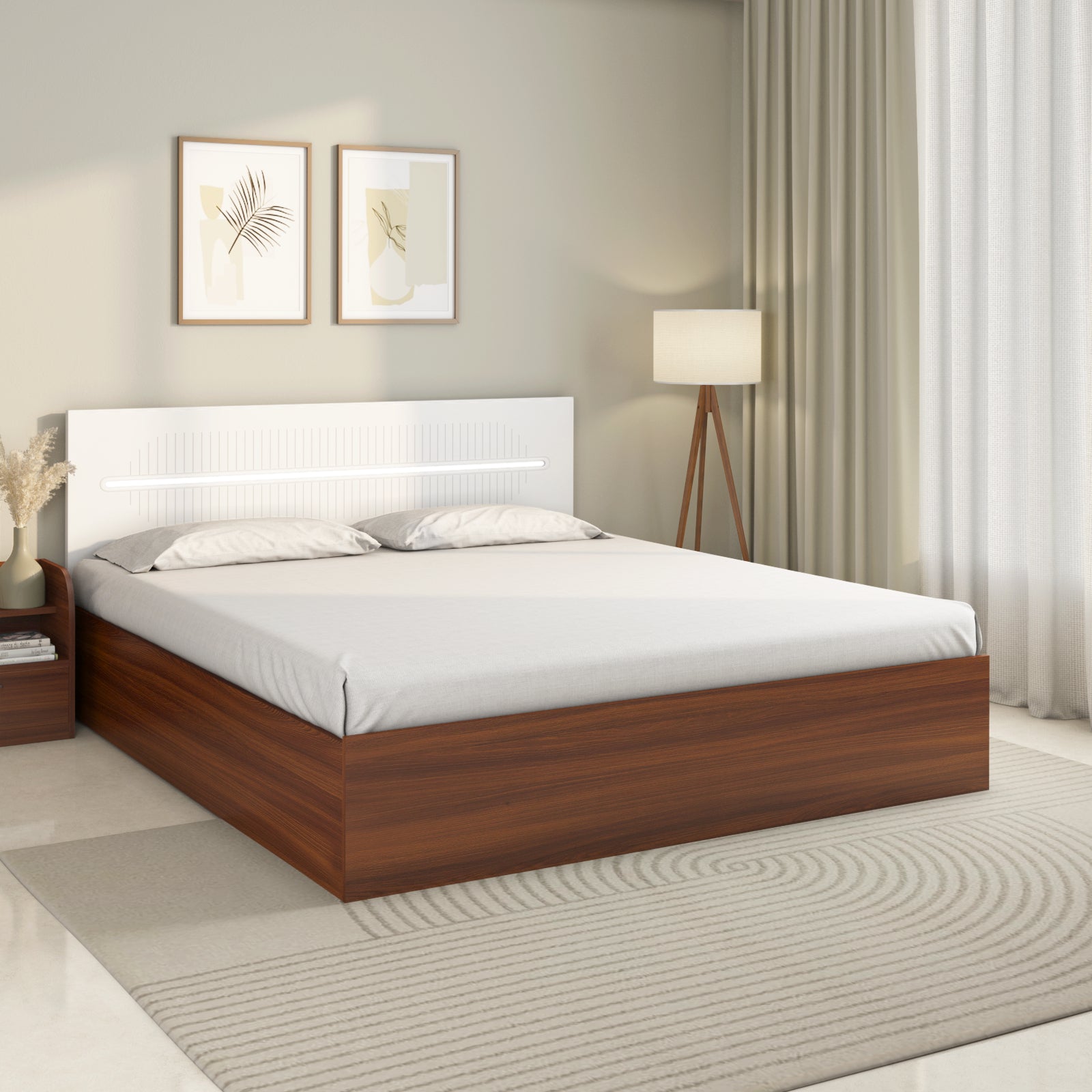 Capsule Max Bed with Box Storage (Walnut)
