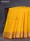 Pure kanchipuram silk saree mango yellow and dual shade of pinkish yellow with allover self emboss and zari woven border