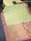 Pure kanchipuram silk saree pista green and pink with zari woven buttas and zari woven border