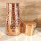 Copper Bottle Carafe, Pure Copper Bedside Carafe of 1 Litre