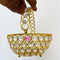 Crystal Basket Gift Item, Gold Coated Flower Basket (Dia 7 Inches)