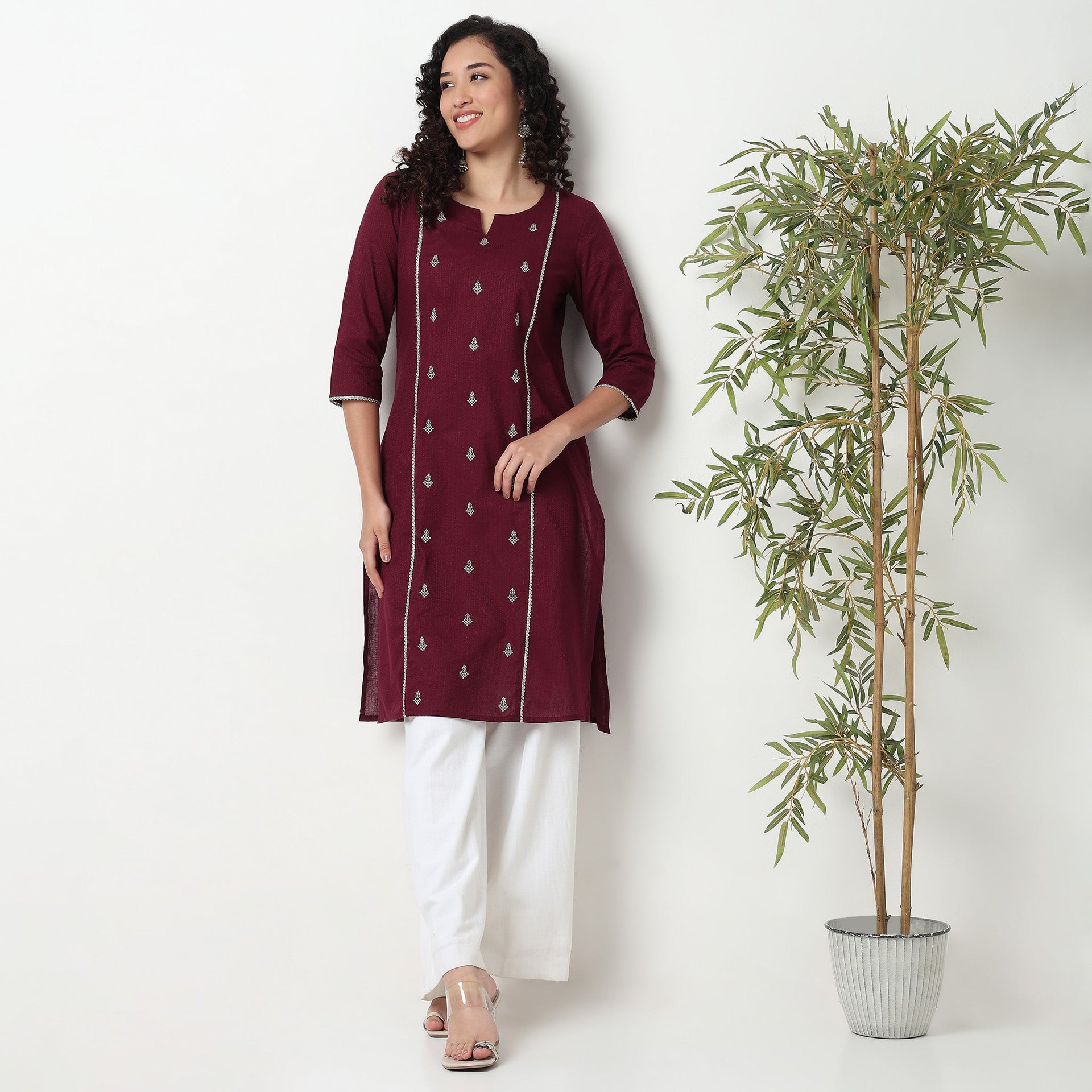 Center Panel Embroidered Kurta