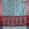 Banarasi semi tussar saree teal blue shade and wine shade with allover ikat weaves and copper zari woven border