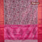 Banarasi semi tussar saree light pink and pink with allover ikat weaves and copper zari woven border