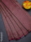 Banarasi semi crepe saree wine shade with allover thread & zari woven brocade weaves and woven border