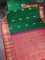 Pure gadwal silk saree green and pink with zari woven buttas and long rich zari woven korvai border