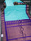 Pure gadwal silk saree teal blue and violet shade with allover muniya buttas and temple design zari woven border