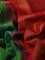 Pure gadwal silk saree dual shade of green and red with floral zari woven buttas and temple design zari woven border