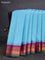 Pure gadwal silk saree light blue and purple with allover zari woven buttas and temple design zari woven border