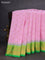 Pure gadwal silk saree light pink and green with floral zari woven buttas and temple design zari woven border
