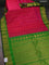 Pure gadwal silk saree pink and green with paisley zari woven buttas and temple design zari woven border