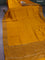 Chiniya silk saree mustard yellow with plain body and woven border
