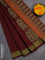 Coimbatore cotton saree maroon and light green with allover self emboss and thread woven border