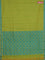 Coimbatore cotton saree light green and teal blue with allover self emboss and thread woven border