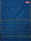 Arani semi silk saree peacock blue with plain body and small zari woven border