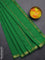 Arani semi silk saree green with plain body and zari woven border