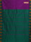 Arani semi silk saree purple and green mustard yellow with plain body and temple design border