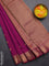 Arani semi silk saree dark magenta pink with zari woven floral buttas and zari woven border