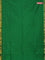 Arani semi silk saree green with plain body and zari woven border