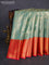 Bangalori tissue silk saree teal green and red with allover zari woven brocade weaves and long zari woven border