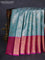 Bangalori tissue silk saree teal blue and purple with allover zari woven brocade weaves and long zari woven border