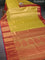 Bangalori tissue silk saree yellow and pink with allover zari woven brocade weaves and long zari woven border