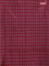 Banana pith saree maroon and dual shade of grey with allover checked pattern and piping border