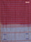 Banana pith saree maroon and dual shade of grey with allover checked pattern and piping border