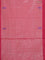 Banana pith saree red and pink with thread woven buttas and contrast border