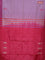 Banana pith saree mild lavender and reddish pink with thread woven buttas and contrast border