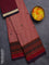 Chettinad cotton saree pastel maroon and brown with thread woven buttas and thread woven border