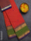 Chettinad cotton saree dual shade of orange and green with allover checked pattern and rattapet zari woven border