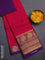 Chettinad cotton saree pink and purple with thread woven buttas and zari woven border