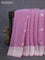 Banarasi chiffon silk saree pastel purple with floral silver zari woven buttas and silver zari woven border