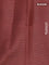Chappa saree deep maroon and beige with allover small zari checked pattern and floral digital printed pallu