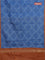 Chappa saree cs blue and orange with allover small zari checked pattern & prints and piping border