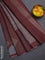 Chappa saree maroon and grey with allover small zari checked pattern and printed border