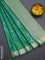 Bangalori semi silk saree green with allover ikat weaves and zari woven border