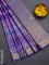 Bangalori semi silk saree mild lavender with allover elephant butta ikat weaves and zari woven border
