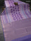 Bangalori semi silk saree pastel lavender with elephant butta ikat weaves and zari woven border