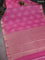 Bangalori semi silk saree light pink with allover ikat weaves and zari woven border