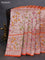 Banarasi semi raw silk saree orange with zari woven floral design paithani weaves and floral design paithani border
