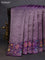Banarasi semi raw silk saree violet with allover silver zari woven brocade weaves and floral design paithani border