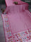 Banarasi semi raw silk saree pink with allover zari woven brocade weaves and floral design paithani border