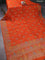 Banarasi semi raw silk saree orange with thread & zari woven buttas and woven border