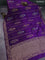 Banarasi semi raw silk saree violet with allover thread & zari weaves and woven border